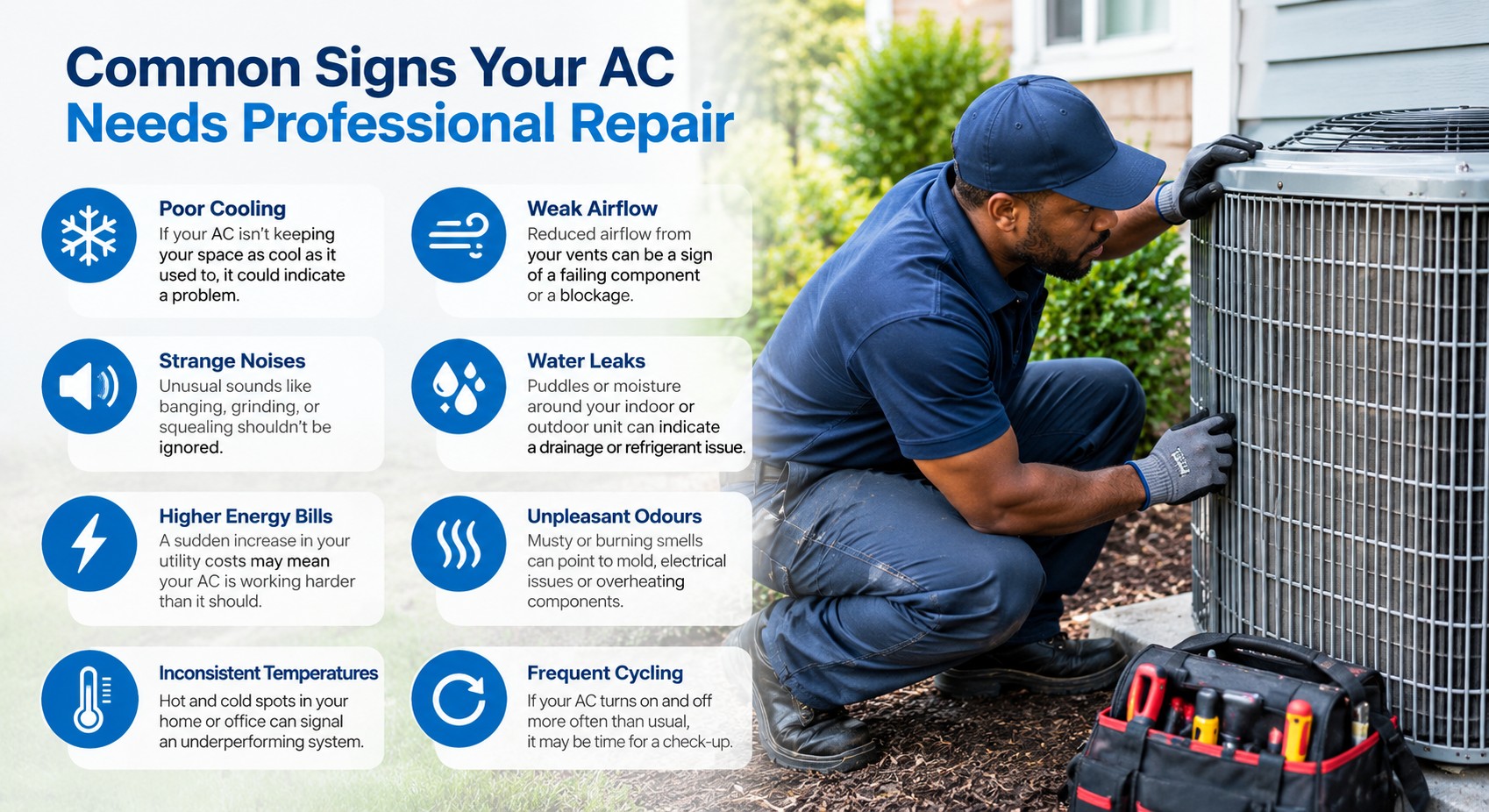 AC Repair Warning Signs Infographic
